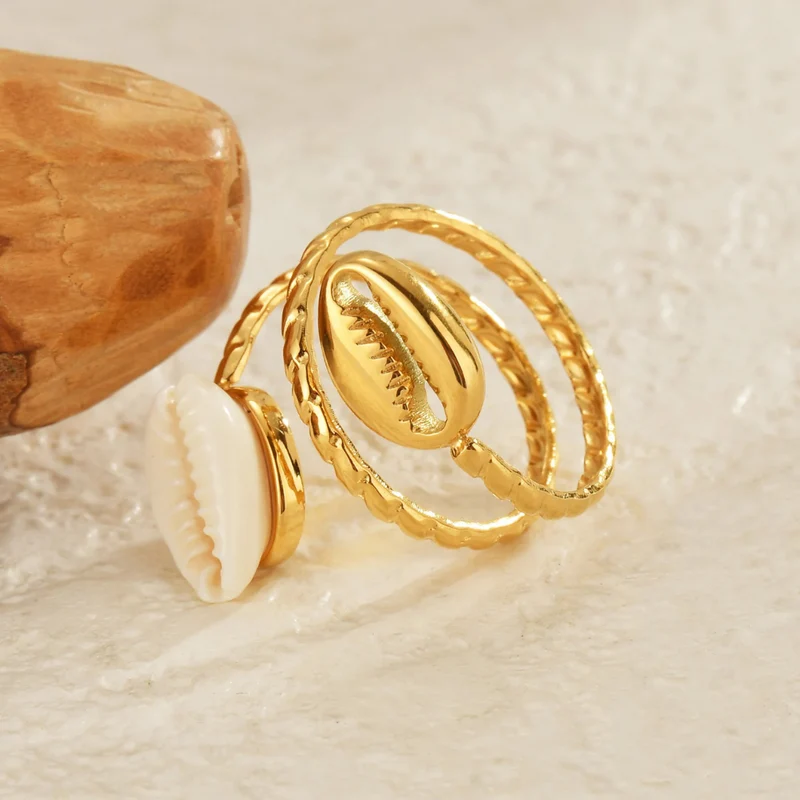 Bague Double Coquillage Cauris
