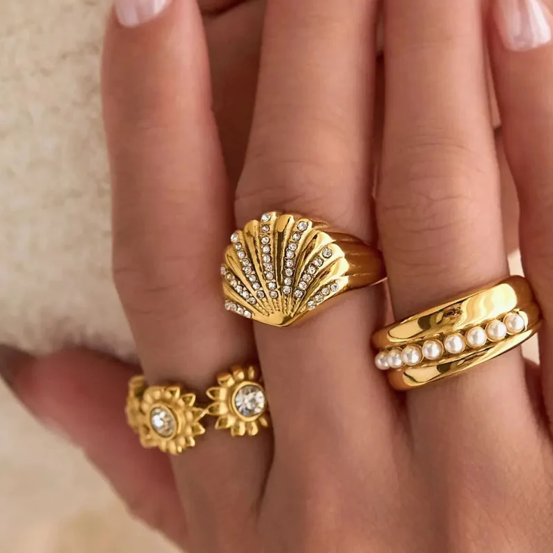 Bague Coquillage Strass