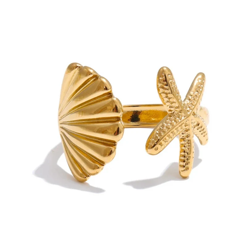 Bague Ouverte Coquillage Étoile de Mer