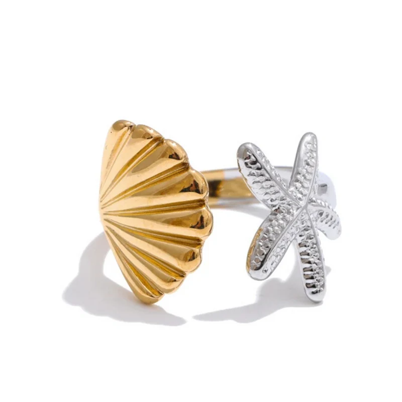 Bague Ouverte Coquillage Étoile de Mer