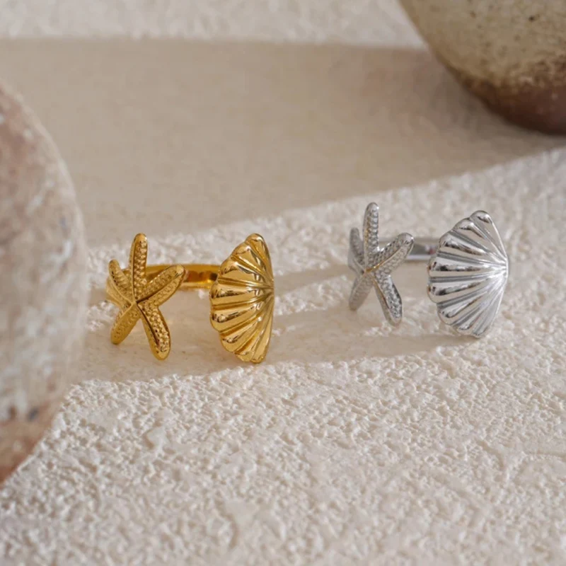 Bague Ouverte Coquillage Étoile de Mer