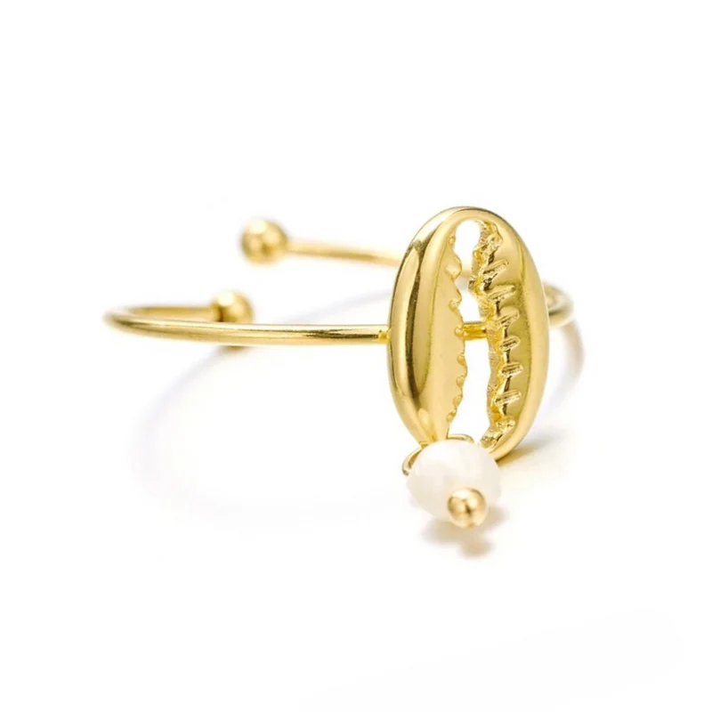 Bague Coquillage Cauris Perle