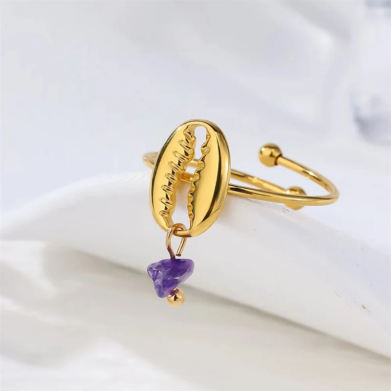 Bague Coquillage Cauris Perle