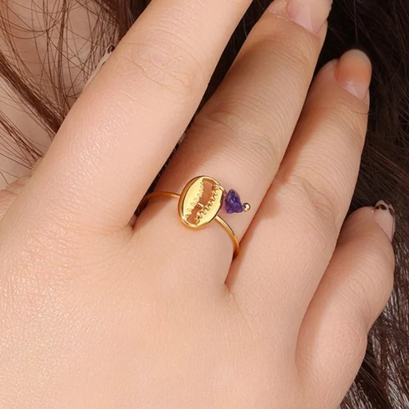 Bague Coquillage Cauris Perle