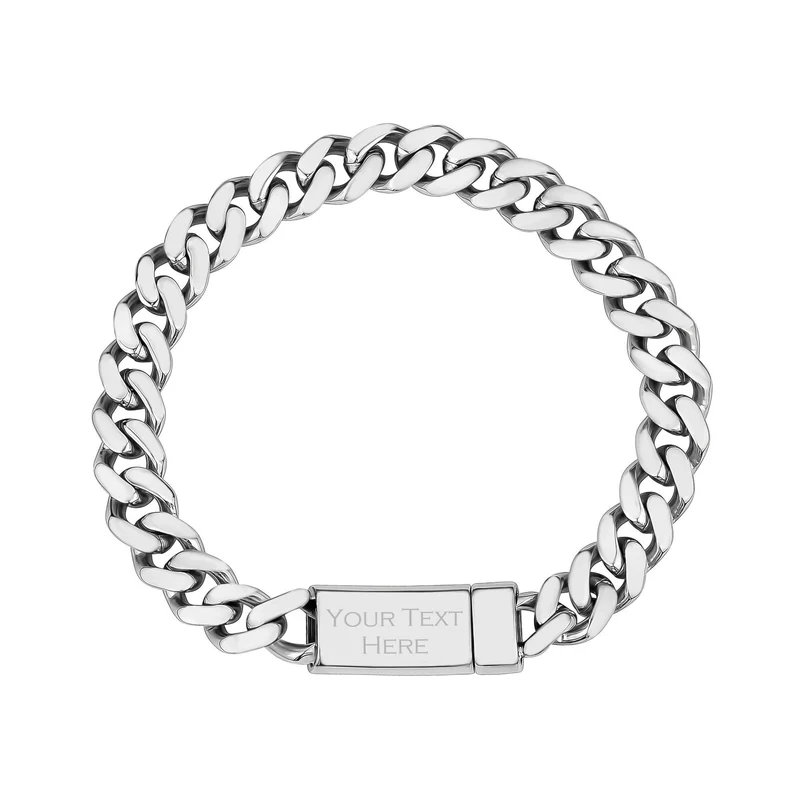 Bracelet à maillons cubains de 9 mm