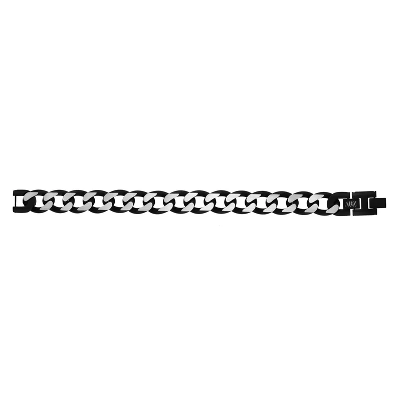 Bracelet à maillons cubains de 14 mm, deux tons