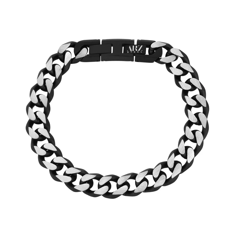 Bracelet à maillons cubains 11 mm, deux tons