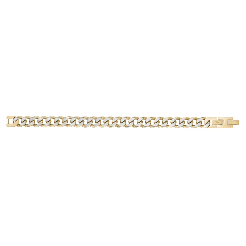 Bracelet à maillons cubains 11 mm, deux tons