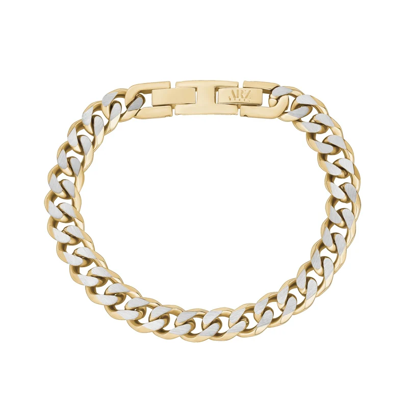 Bracelet à maillons cubains 8 mm deux tons