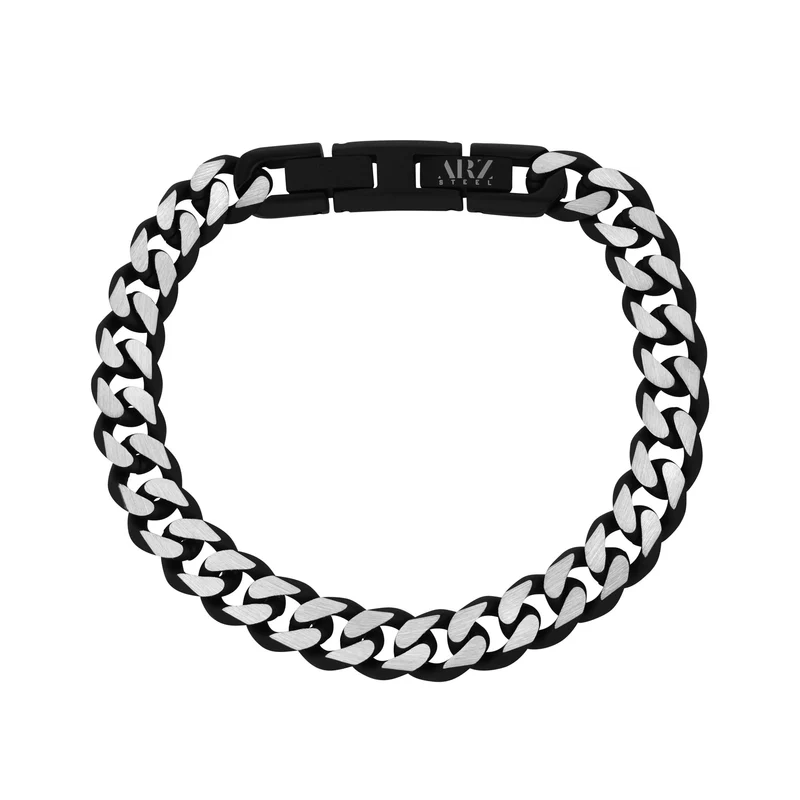 Bracelet à maillons cubains 8 mm deux tons