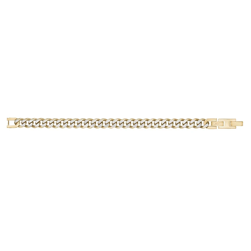 Bracelet à maillons cubains 8 mm deux tons