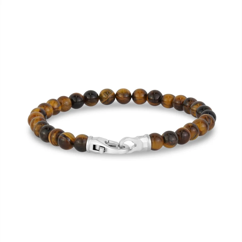 Bracelet de perles à fermoir mat 6 mm