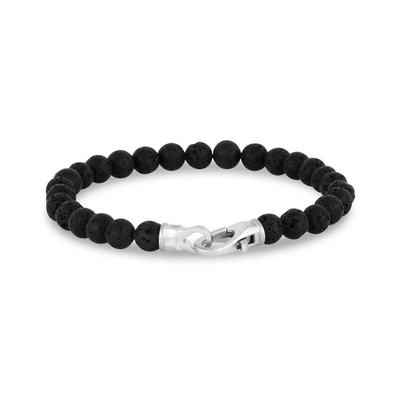 Bracelet de perles à fermoir mat 6 mm