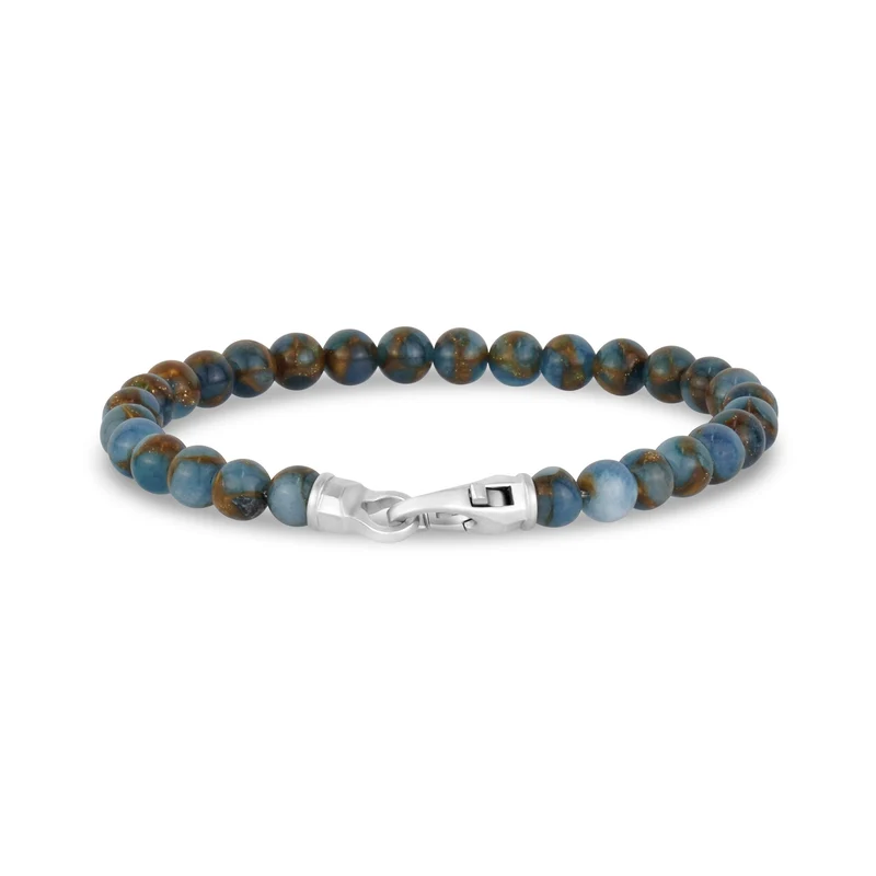 Bracelet de perles à fermoir mat 6 mm