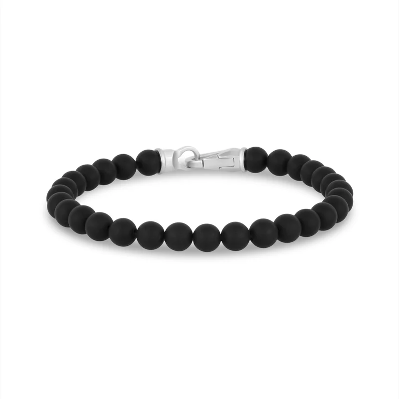 Bracelet de perles à fermoir mat 6 mm