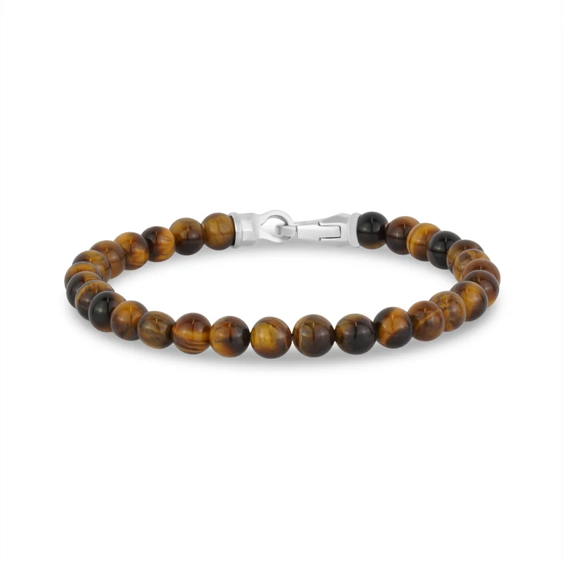 Bracelet de perles à fermoir mat 6 mm