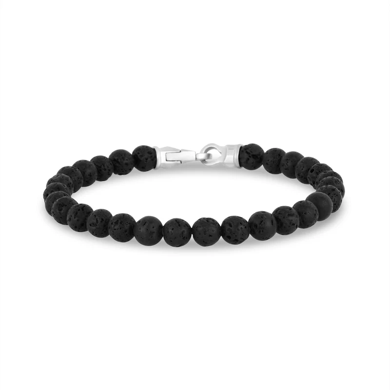 Bracelet de perles à fermoir mat 6 mm