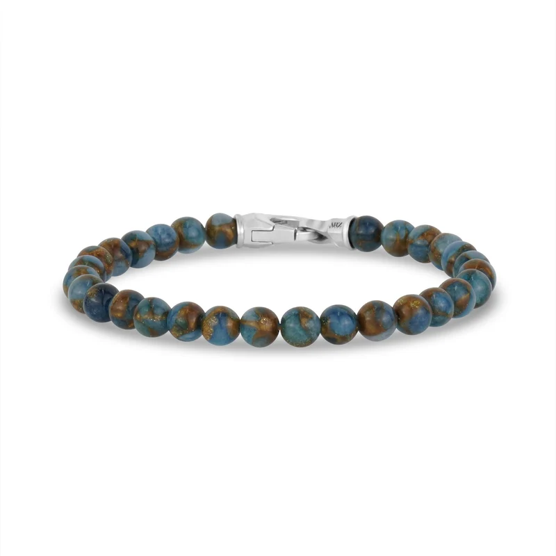 Bracelet de perles à fermoir mat 6 mm