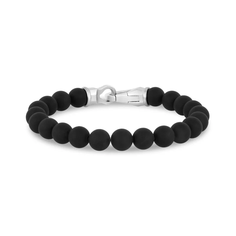 Bracelet de perles à fermoir mat 8 mm