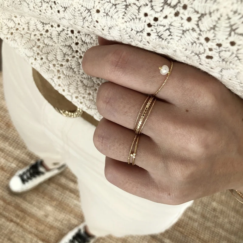 Bague "Edna" plaqué or