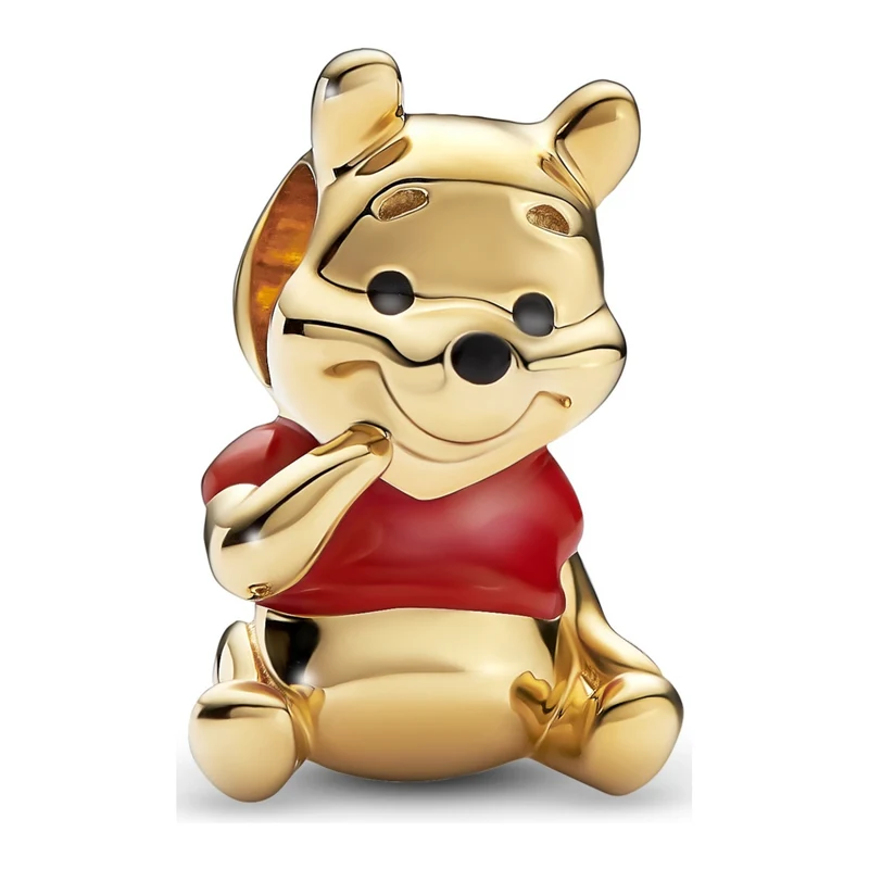 Pandora Disney 925 Sterling Silver Winnie The Pooh Bear Charm 762212C01with14K Gold Plating