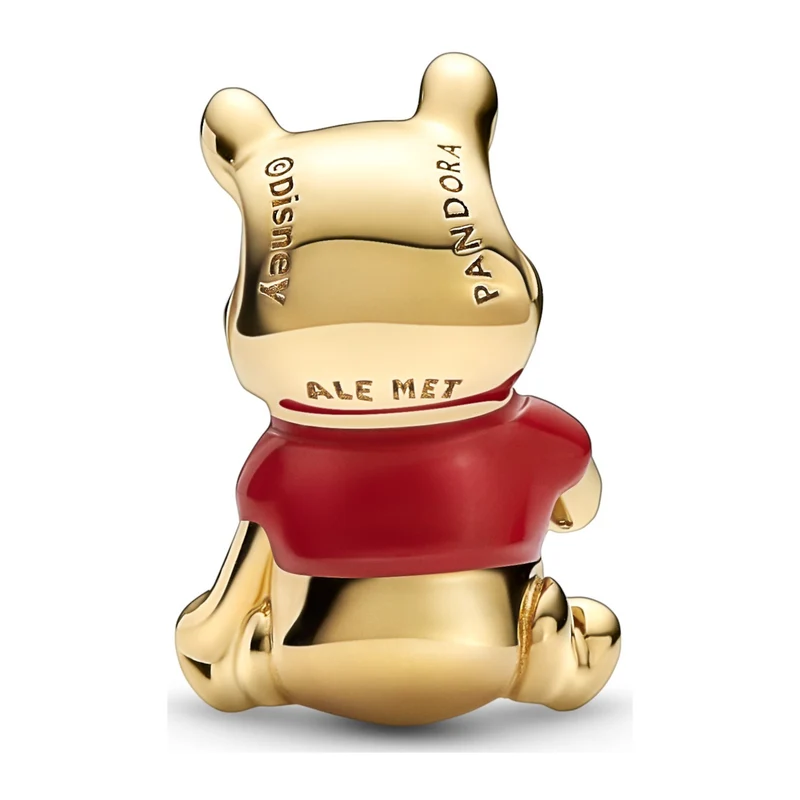 Pandora Disney 925 Sterling Silver Winnie The Pooh Bear Charm 762212C01with14K Gold Plating