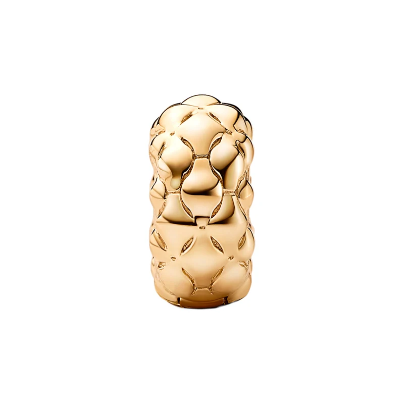 Pandora Moments Studded Clip Charm 762716C00with14 Carat Gold Plating