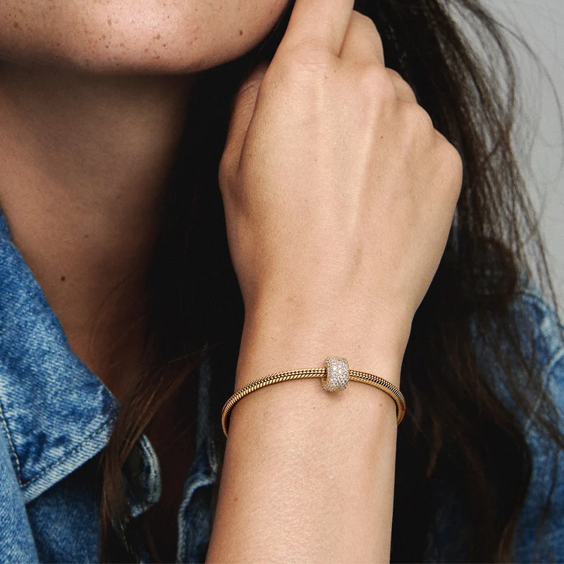 Pandora Moments Gold-coloured Charm 762820C01with14 Carat Gold Plating