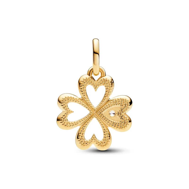Pandora Me Heart Four-leaf Clover Charm 763034C01with14 Carat Gold Plating