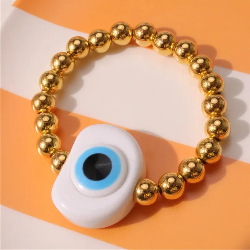Bracelet Perle Or Œil Blanc