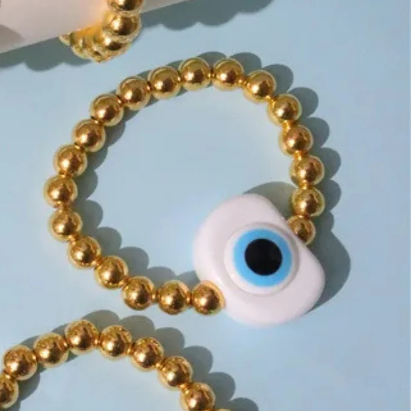Bracelet Perle Or Œil Blanc