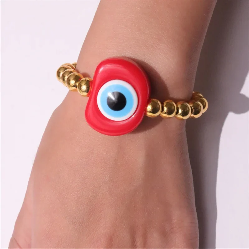 Bracelet Perle Or Œil Rouge