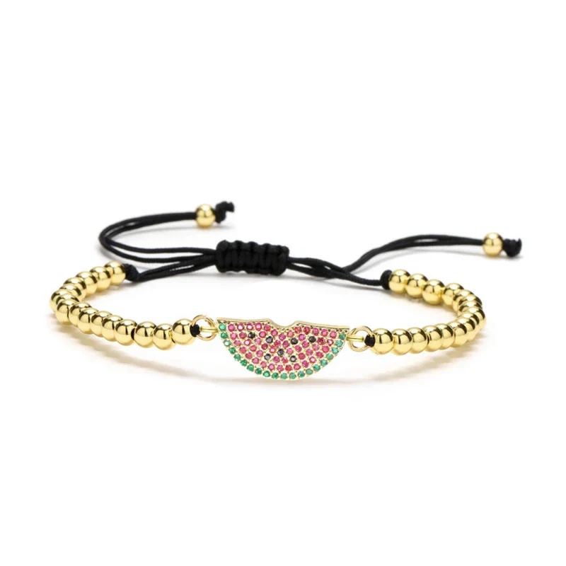Bracelet Pastèque Tissu Perles