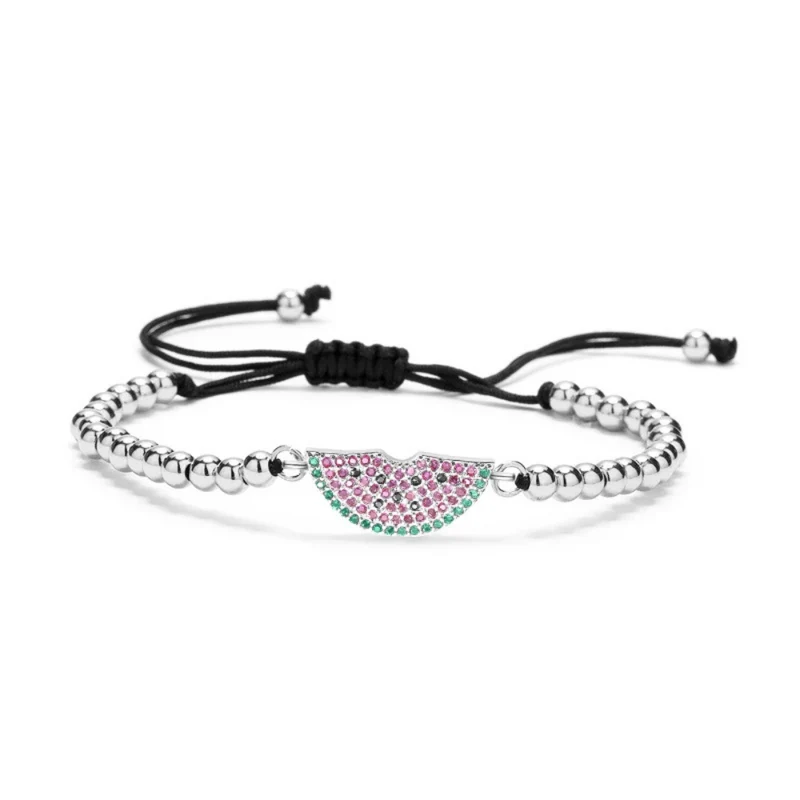 Bracelet Pastèque Tissu Perles