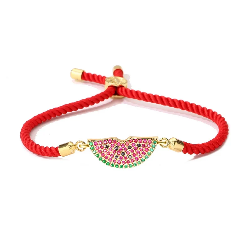 Bracelet Pastèque Corde Rouge