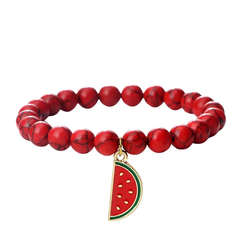 Bracelet Perles Pastèque