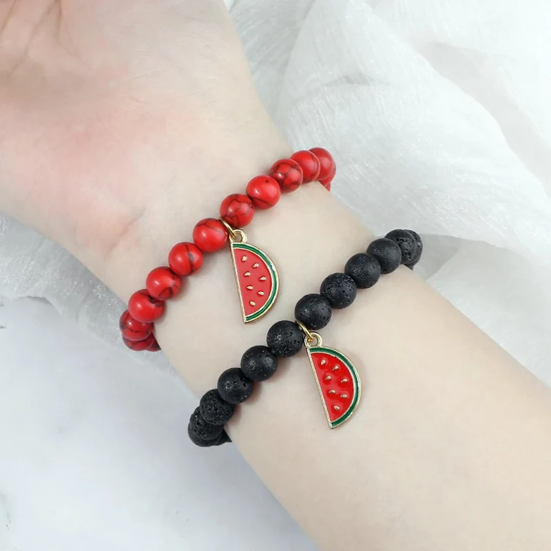 Bracelet Perles Pastèque