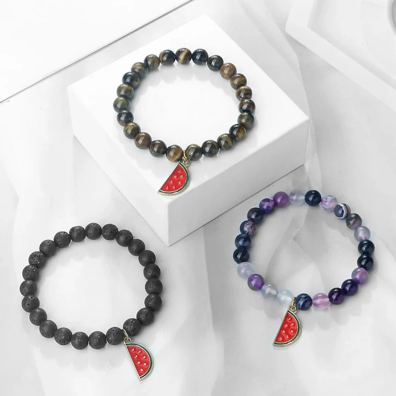 Bracelet Perles Pastèque
