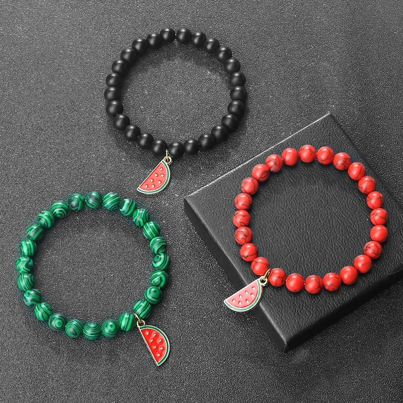 Bracelet Perles Pastèque