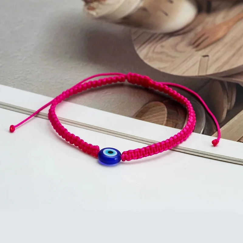 Bracelet Œil Cordon Fuchsia