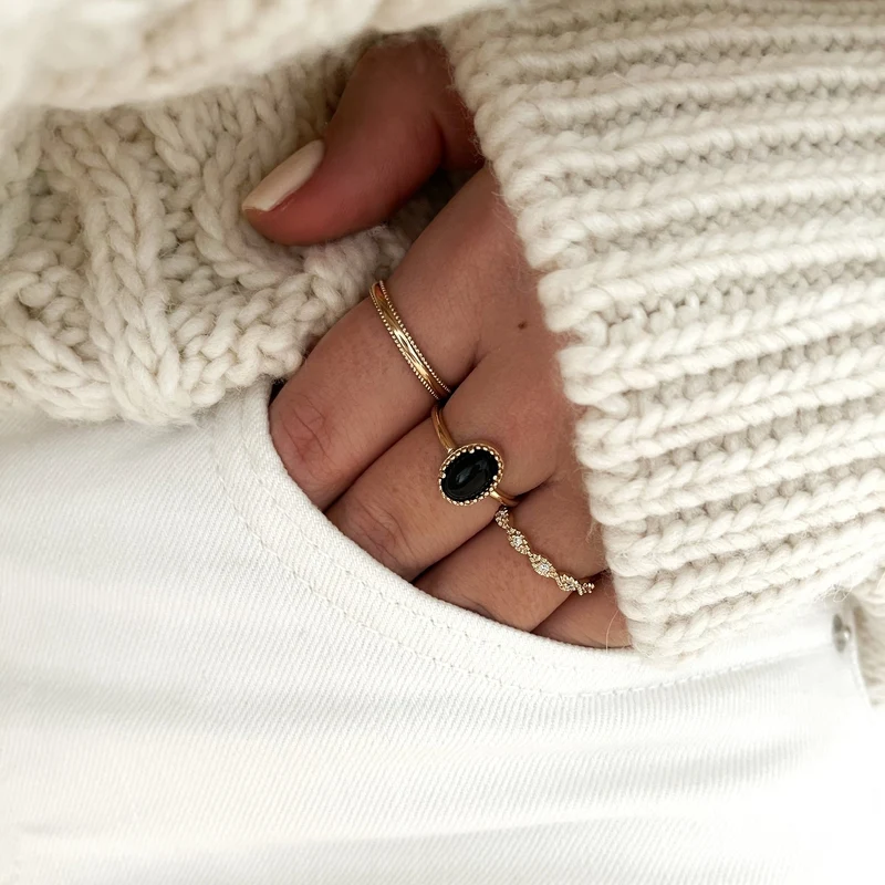 Bague "Lena" plaqué or