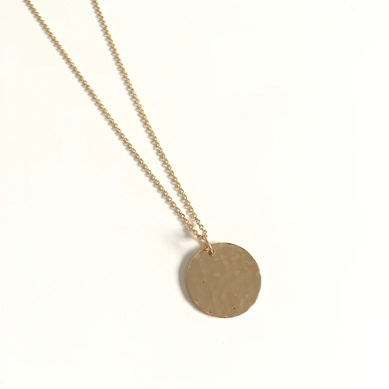 Collier "Médaille" 2cm martelée plaqué or