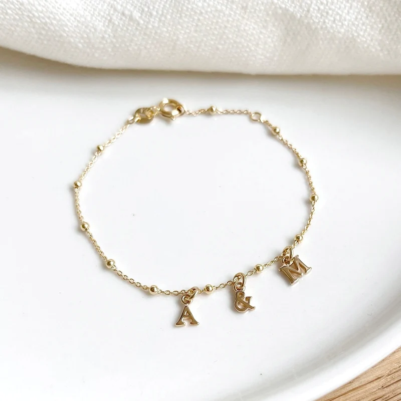 Bracelet "Initial" plaqué or