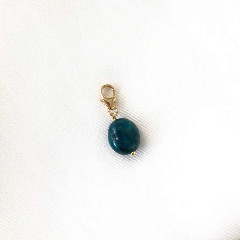 Charm "Apatite" ovale plaqué or