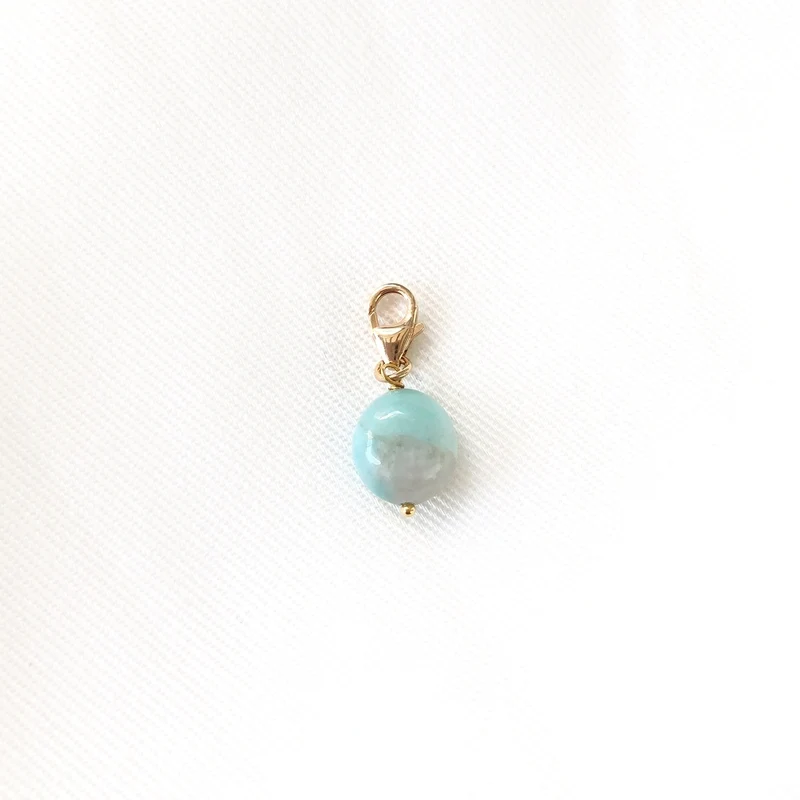 Charm "Amazonite" plaqué or