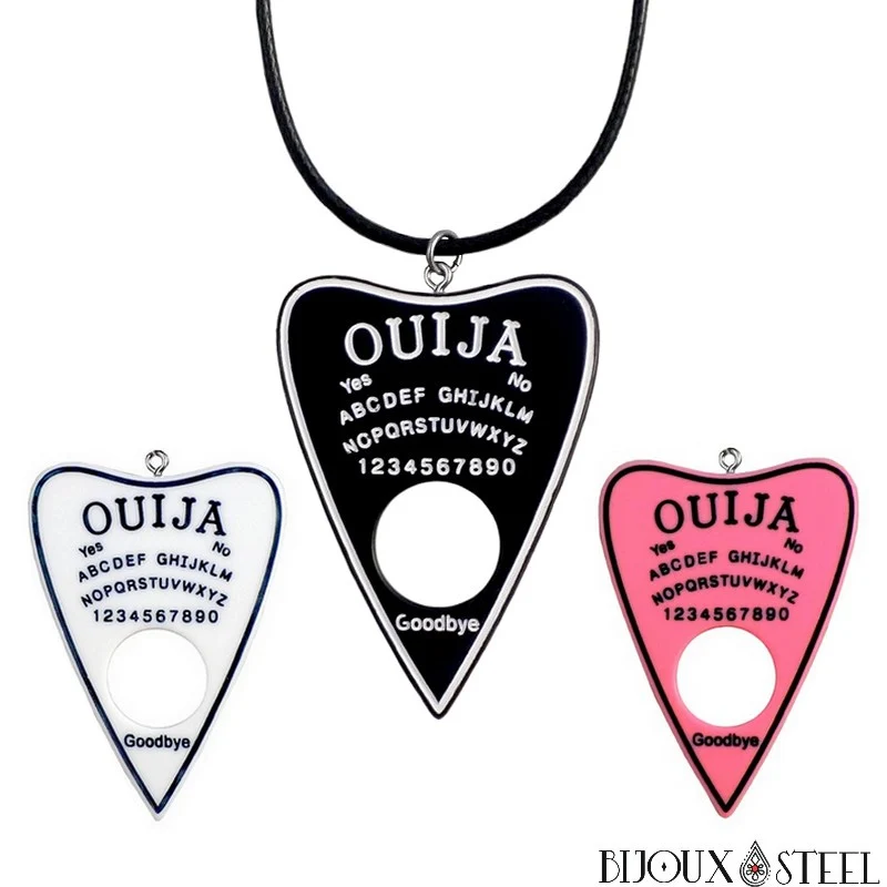 Collier à pendentif goutte et planche de ouija