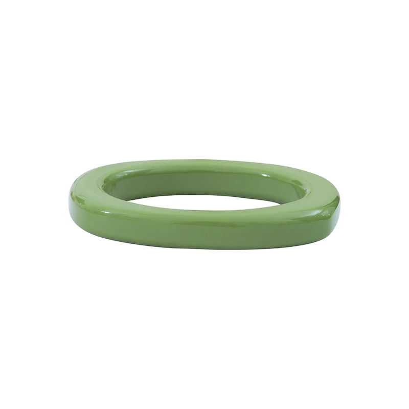 Bracelet jonc Lucy en acétate vert olive