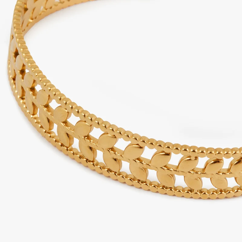 Bracelet manchette épi en acier inoxydable