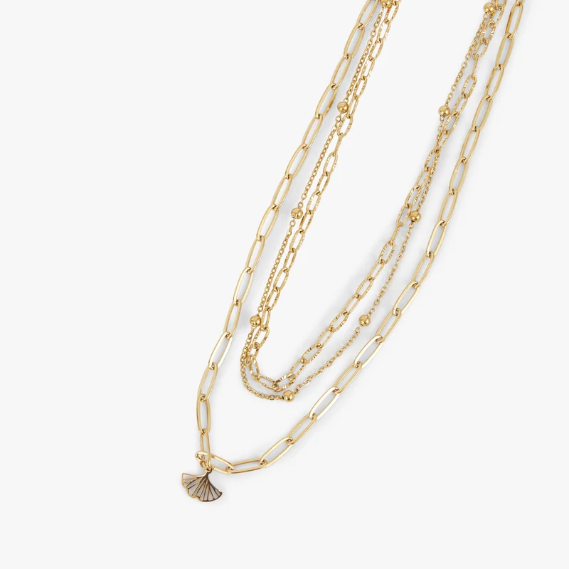 Set de 3 colliers en acier inoxydable