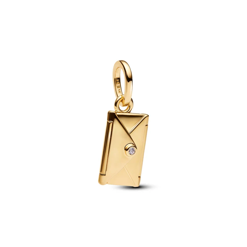 Pandora Moments Gold Plated Engravable & Openable Envelope Pendant 764421C01